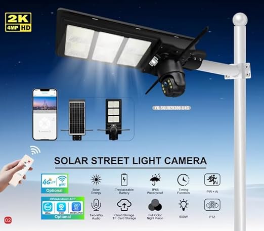 Projecteur Solaire AI avec Caméra 2-en-1