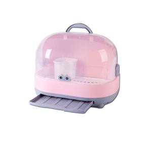Organisateur Et Séchoir à Biberons – Grande Boîte Avec Bac Drainage – Rose/Bleu
