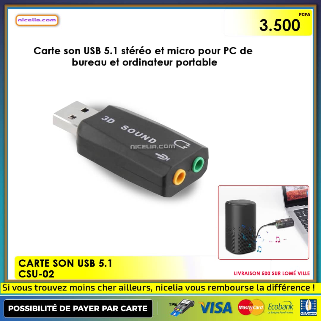 Carte son USB 5.1 CSU-02